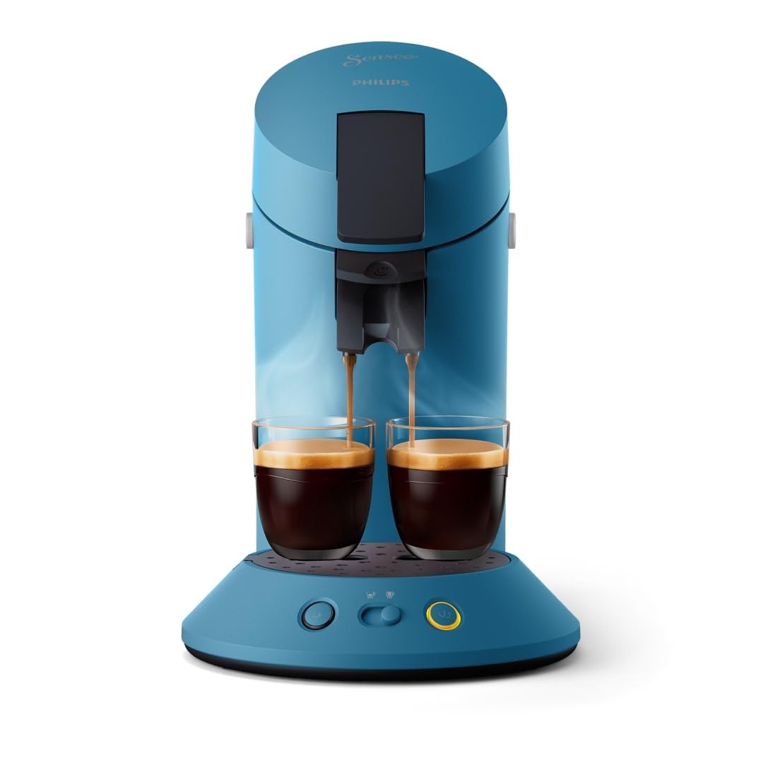 Opvon Original Plus Cafetière à dosettes – Bleu Paon, Coffee Boost, 1 ou 2 tasses (CSA210/00)